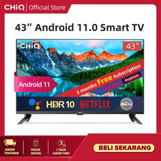 CHiQ 43 Inch Newest Android 11 Frameless Smart TV Digital LED TV (L43G7P)- FHD TV