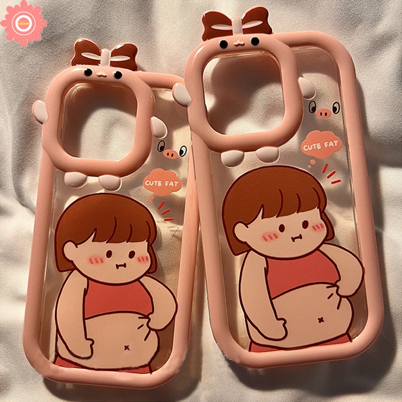 Soft Case Motif Kartun Perempuan Gemuk 3D Untuk Realme C33 8 8pro 9 9pro + C15 C25s C31 5 6i 9i 5s 5 7i 7 C25 C21Y C25Y C17 C21 C11 C35 C112 C303 Cover Penutup Mesin Cuci