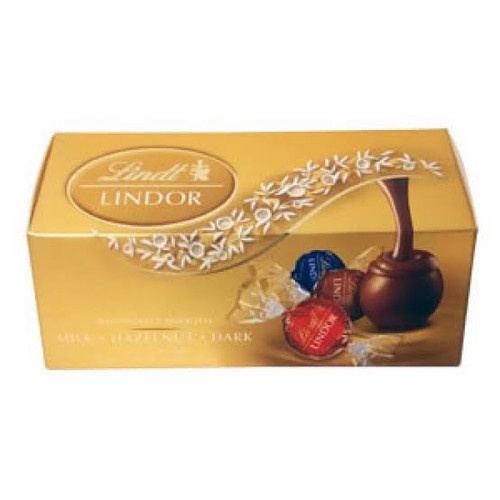 

LINDT LINDOR MILK HAZELNUT DARK CHOCOLATE 37 GR / COKELAT IMPORT