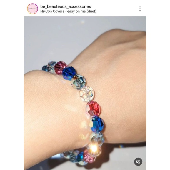 Gelang swarovski anak warna warni bulat. Bisa untuk dewasa