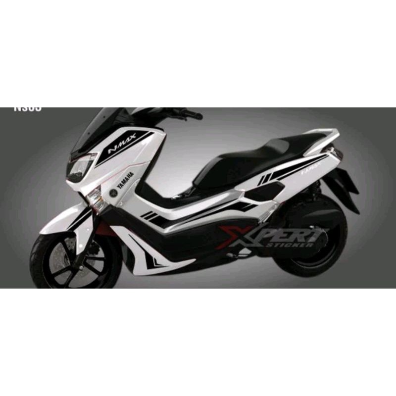 stiker Striping Cutting Sticker Yamaha Nmax Putih Hitam