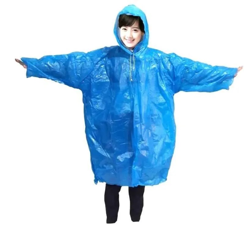 Jas hujan plastik terusan dan Setelan polos/Raincoat Mantel Hujan Lengan Panjang/ Raincoat Mantel/ Jas Hujan Ponco/ Portable Raincoat Poncho with Hood / JAS HUJAN/ DEWASA Model Poncho Kancing dan Setelan Celana