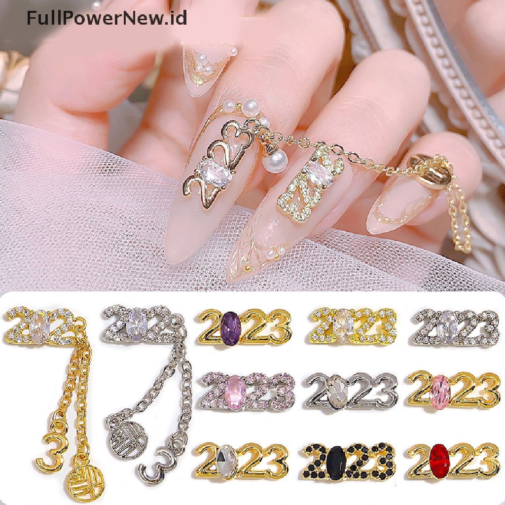 Power 1PC 2023 Berlian Imitasi Kristal Zircon 3D Bahan Alloy Untuk Dekorasi Nail Art