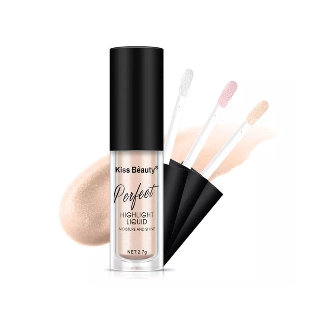 Kiss Beauty Highlighter Liquid Waterproof Original Simmer Bronzer Highlighter Cair Mencerahkan Wajah (COD)