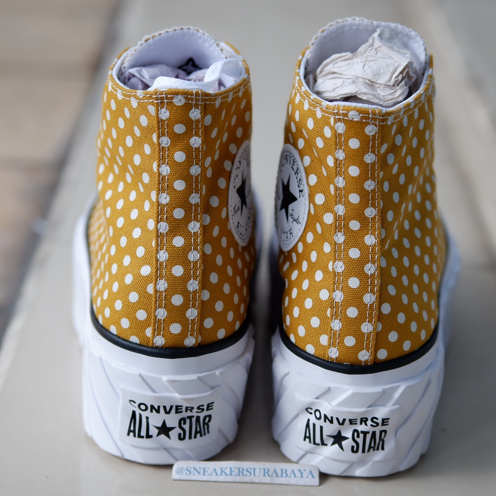 Converse CTAS Lift 2X Hi Polka Dots Gold Tone