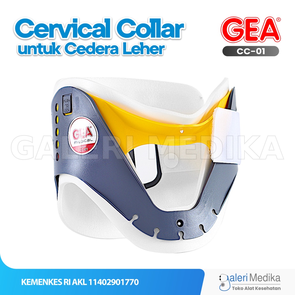 Cervical Collar GEA CC-01 untuk Cedera Leher - Penyangga Leher / Neck Collar