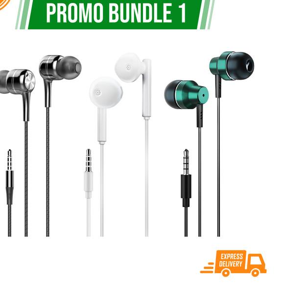 [BUNDLING] TACOO Earphone Wired/ Headset/Handsfree Stereo Bass Get 3