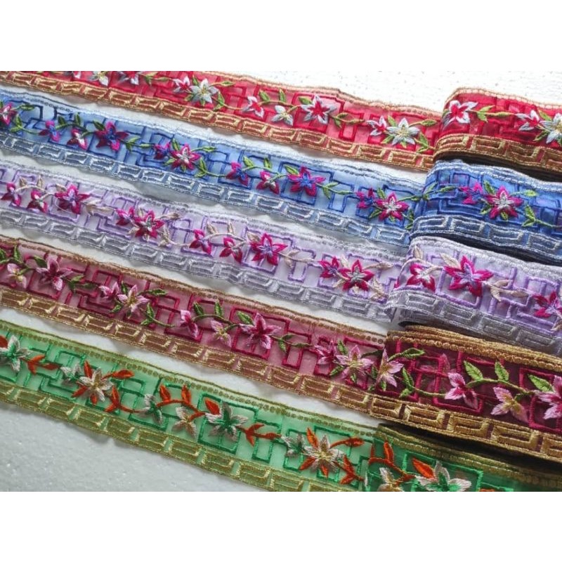 Renda bordir gaun cheongsam  ling ling Patch Tempel Lace