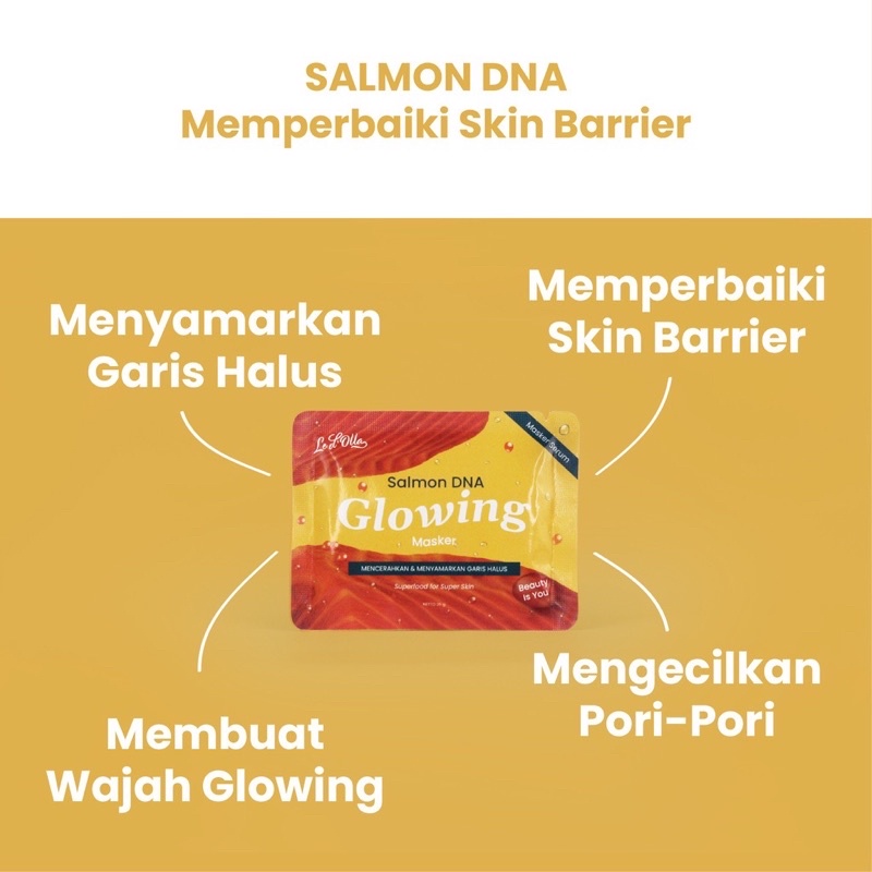 READY! LE D’OLLA SALMON DNA GLOWING SERUM MASK POWDER MASK BPOM 25GR MASKER LEDOLLA SALMON POWDER MASK MASKER BUBUK SALMON DNA