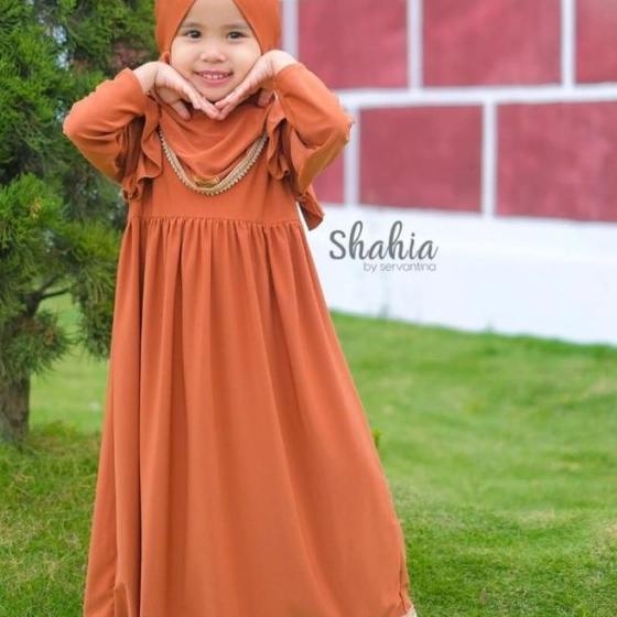Gamis syari anak shahia plus jilbab - Tosca, S