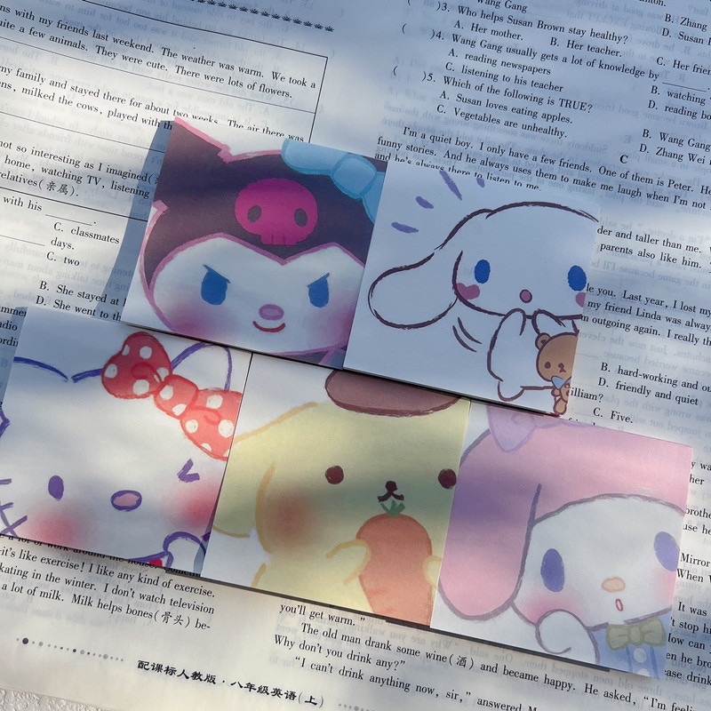 (baca deskripsi) sticky notes memo motif sanrio kuromi moroll pompompurin lucu