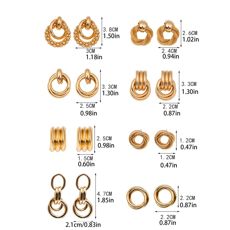 Fancyqube Anting Stud Desain Twist Bahan Alloy Untuk Anak Perempuan