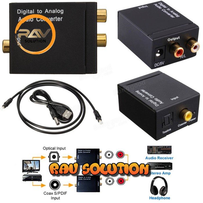 CONVERTER AUDIO DIGITAL TO ANALOG (OPTICAL / COAXIAL TO RCA)