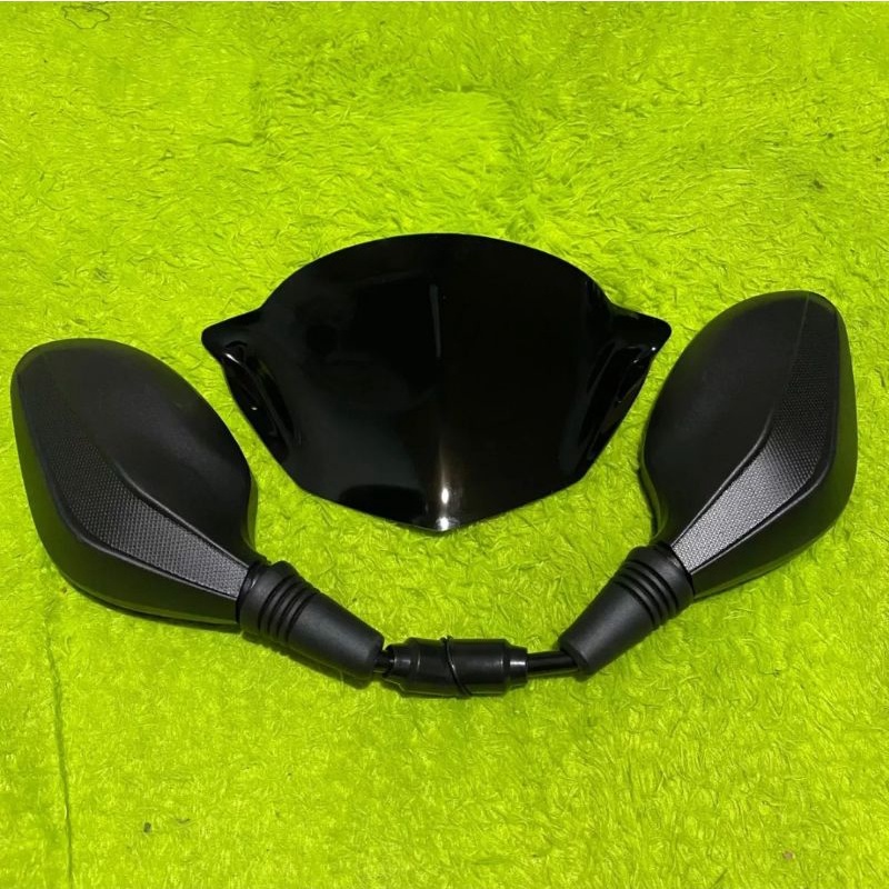 Paketan visor variasi bahan akrilik honda beat karbu plus spion click polos thailand universal