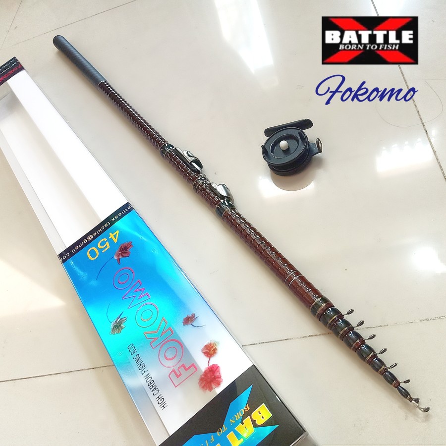 Tegek Kolong Carbon Battle X Fokomo 450 + reel