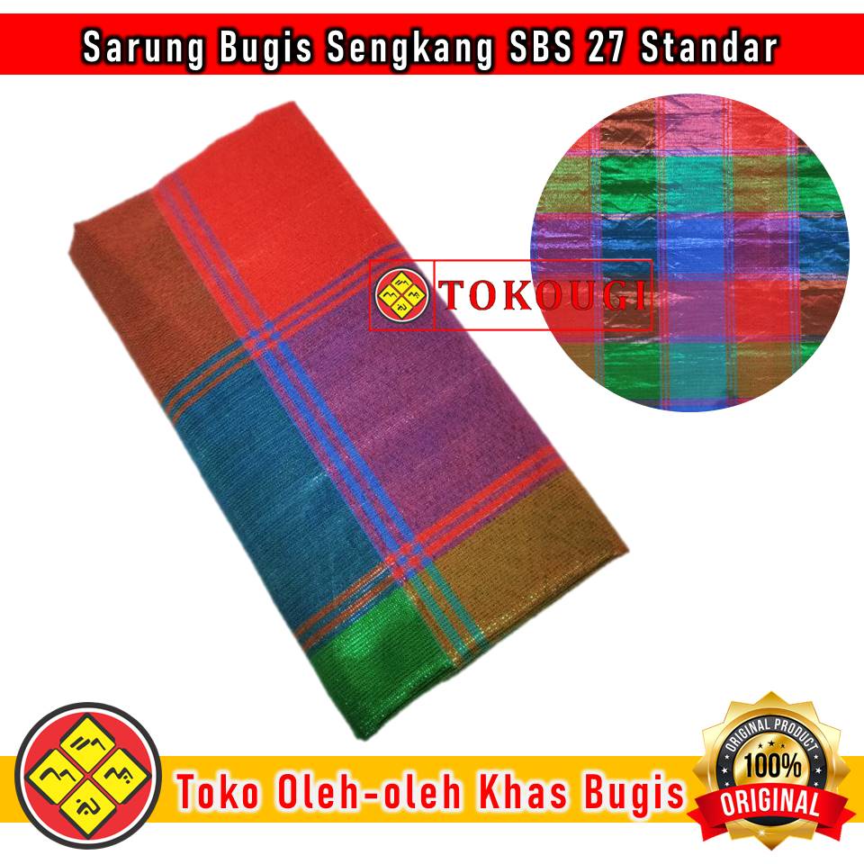 [COD] Sarung Kotak-kotak KDI Kain Tenun Bugis Sengkang Type SBS 27 Standar Terbaru Warna Biru dan Me