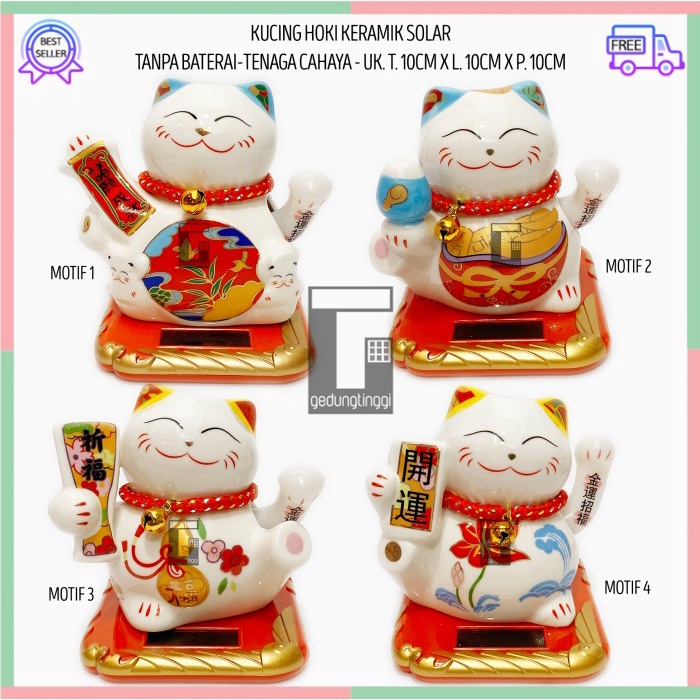 Patung Kucing Hoki Lucky Cat Maneki Neko Rejeki Keberuntungan Cina