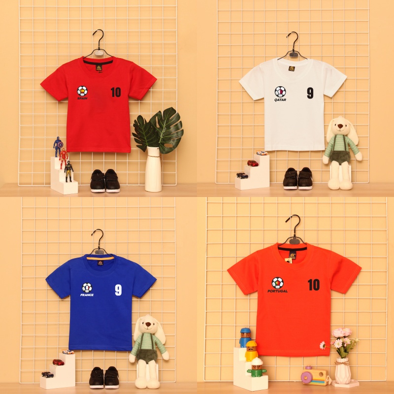 KAOS ANAK LAKI TIM BOLA PIALA DUNIA 1-7 TAHUN BAJU ATASAN ANAK LAKI FASHION TERMURAH BAHAN KATUN