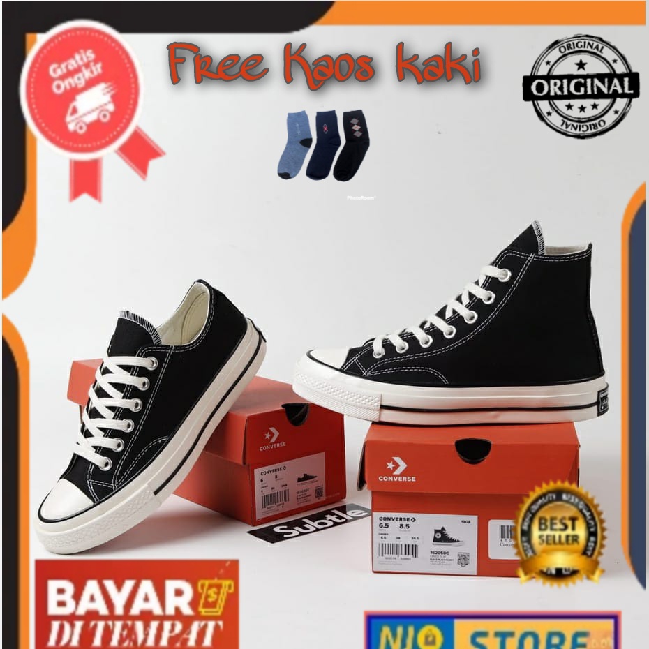 Converse Chuck Taylor All Star 70s Ct 70 Hi Black Original 100% // SEPATU CONVERSE ALL STAR ORIGINAL 100% 70S PRIA WANITA SNEAKERS TINGGI