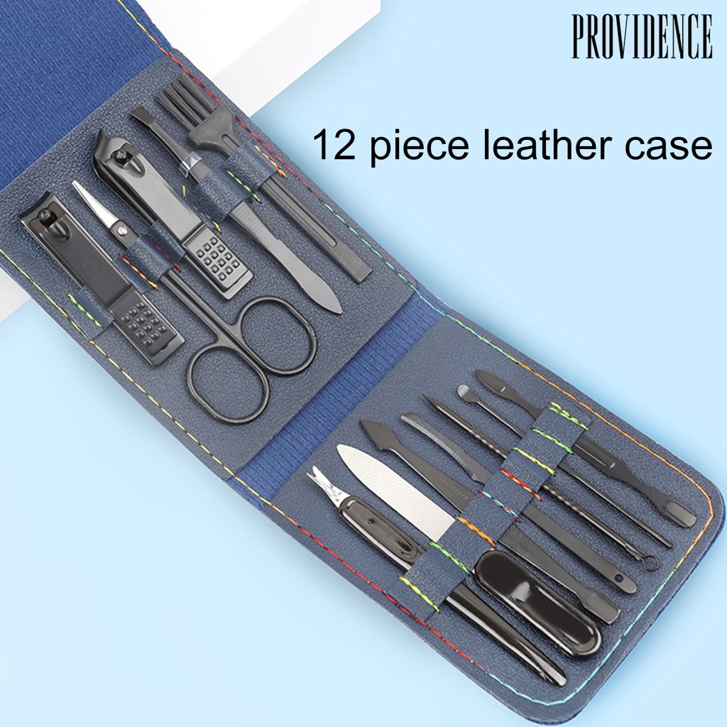 12 Pcs / Set Gunting Kuku Bahan Carbon Steel Warna Solid Model Lipat Untuk Perawatan