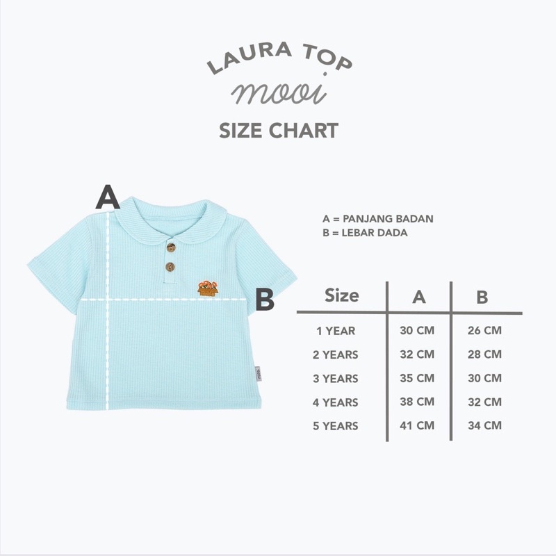 Mooi Atasan Anak Perempuan Laura Top