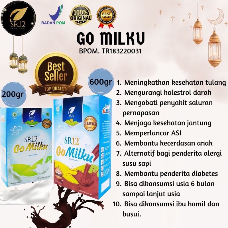 

SUSU KAMBING ETAWA PREMIUM HALAL GOMILKU SR12 BPOM / MENJAGA DAYA TAHAN TUBUH