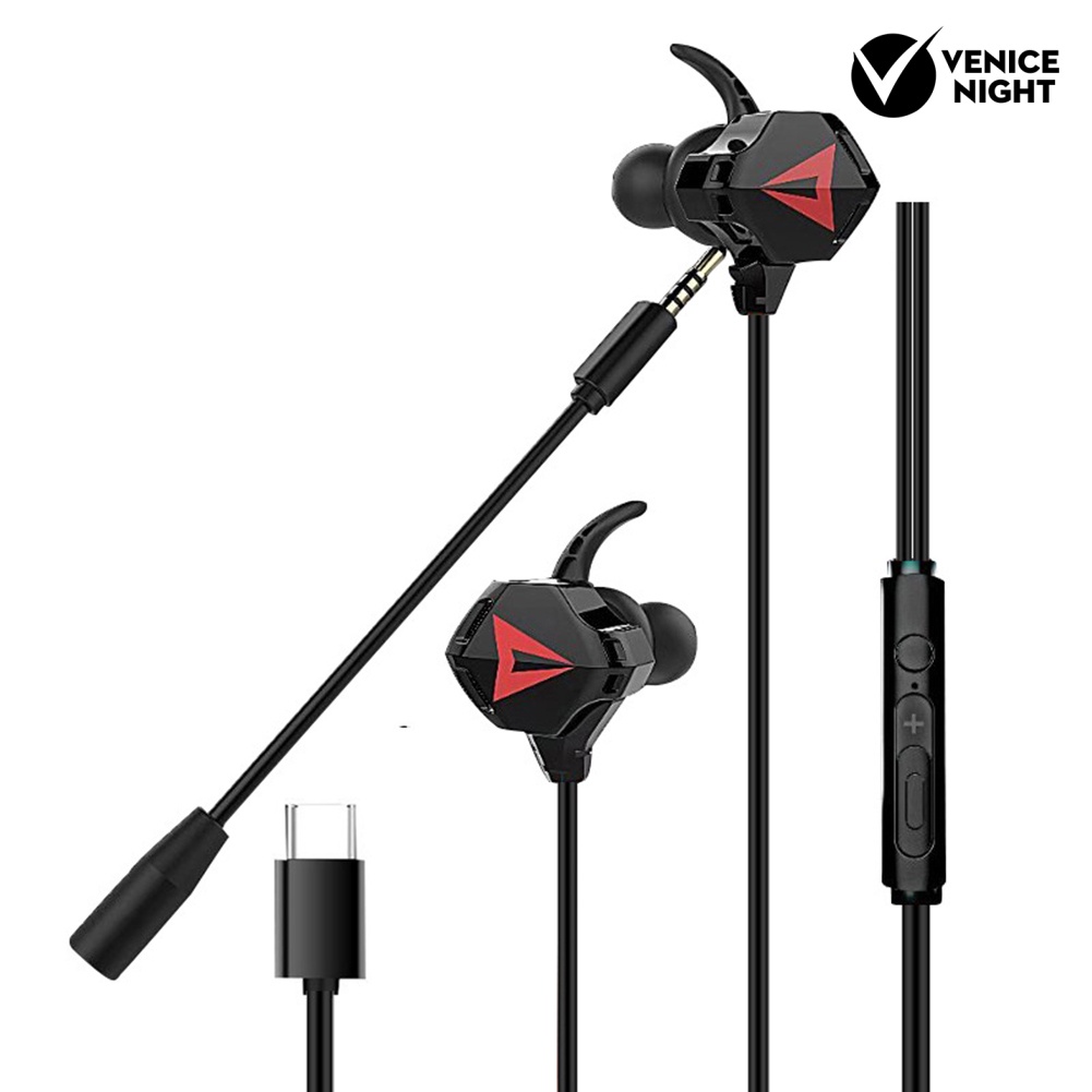 (VNEP) (Berkabel) G5 Portable Type-C In-Ear Earphone No Delay Gaming Headset dengan Mikrofon