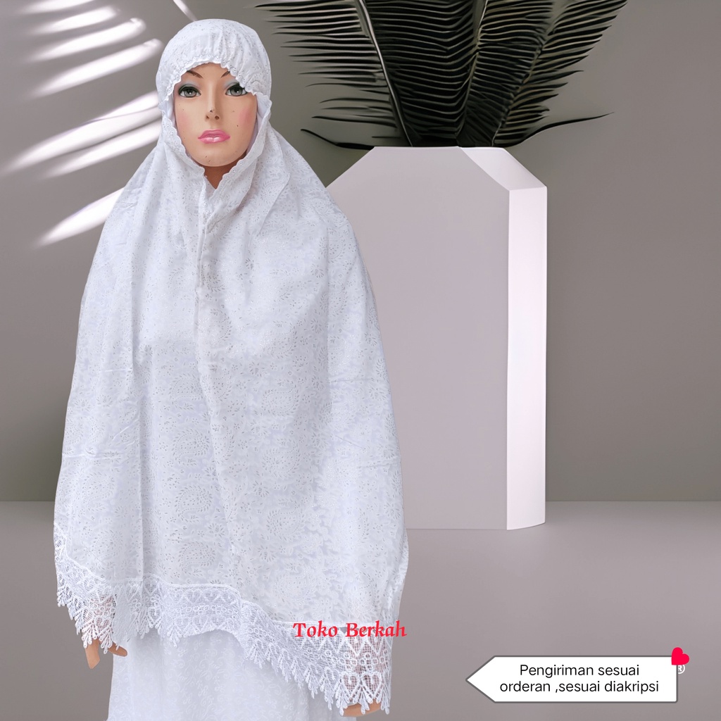 bergo katun renda polos haji dan umroh