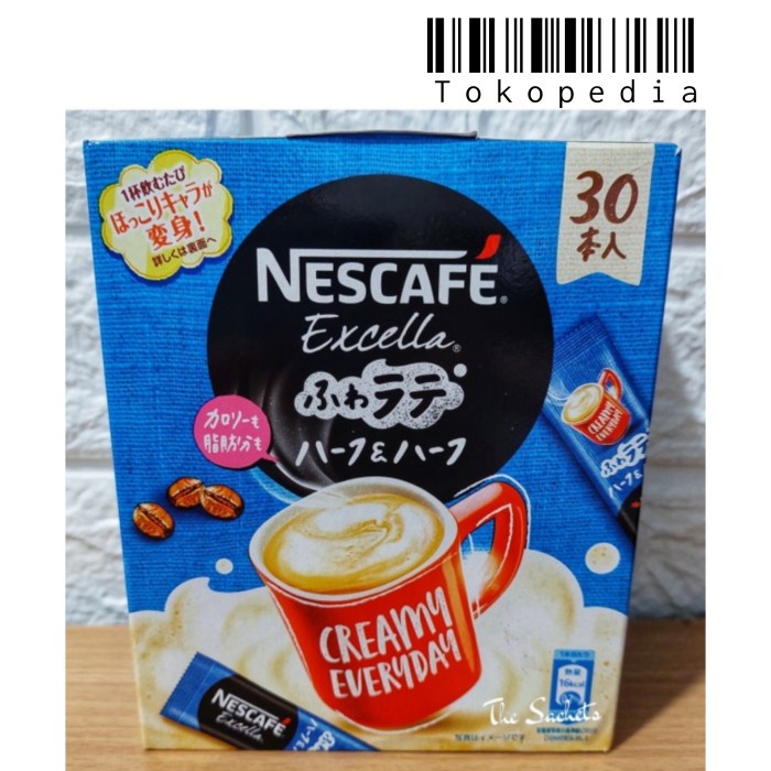 

NESCAFE EXCELLA FLUFFY LATTE HALF N HALF INSTAN COFFE 30 STICK