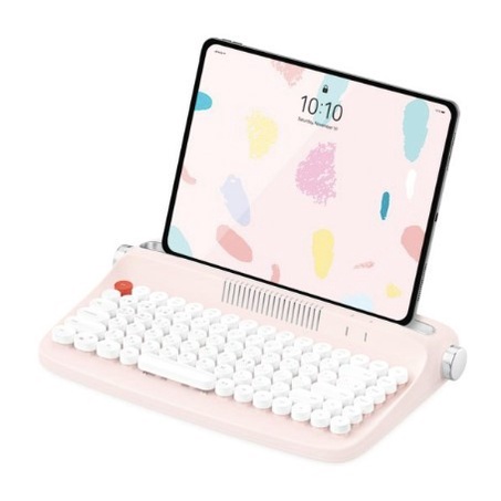 Keyboard Actto Keyboard Bluetooth Mini Keyboard Retro Typewriter Pink & Min