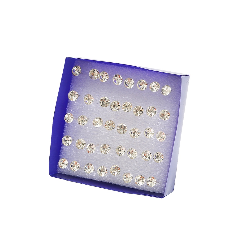 Anting Stud Bahan Akrilik Aksen Berlian Gaya Korea