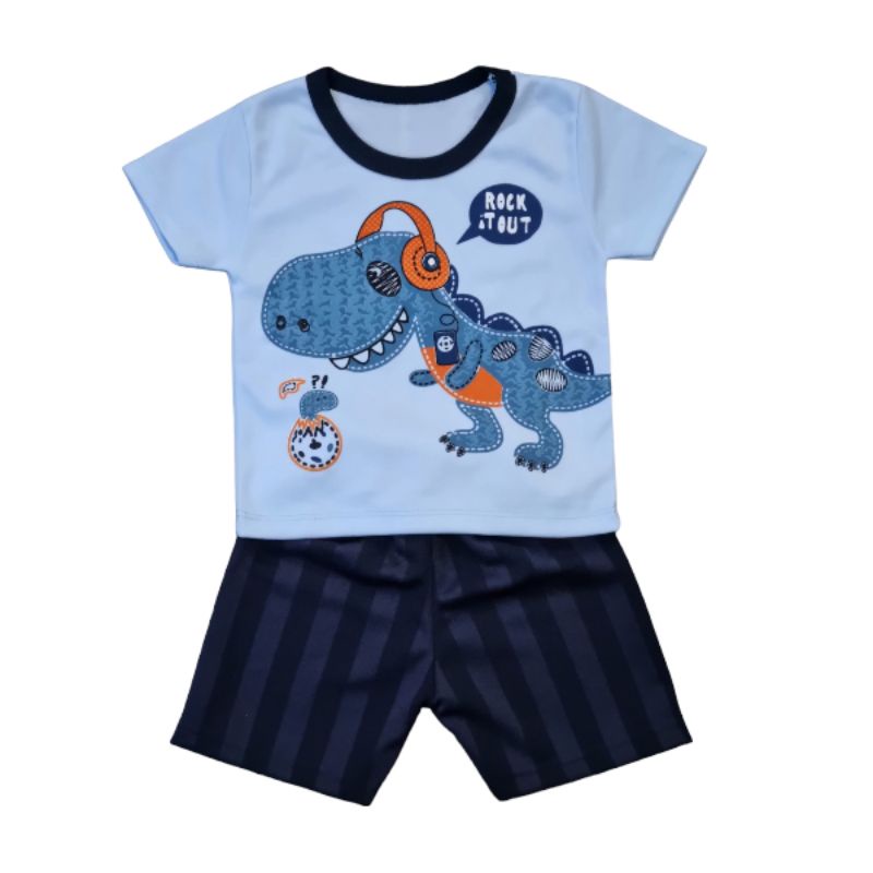 [T-REX DINO] Setelan Baju Bayi 3-12 Bulan, Setelan Dino Lucu Murah Berkualitas