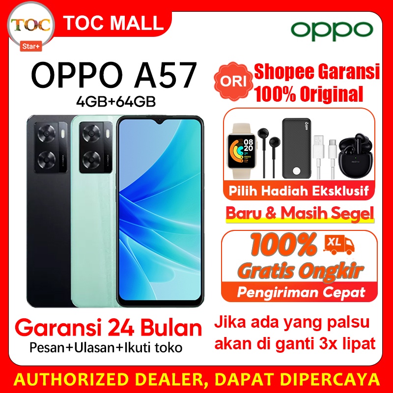 OPPO A57 4GB/64GB [5000mAh, 33W SuperVOOC, RAM Expansion, Ultra-Linear Stereo Speaker, OPPO Glow