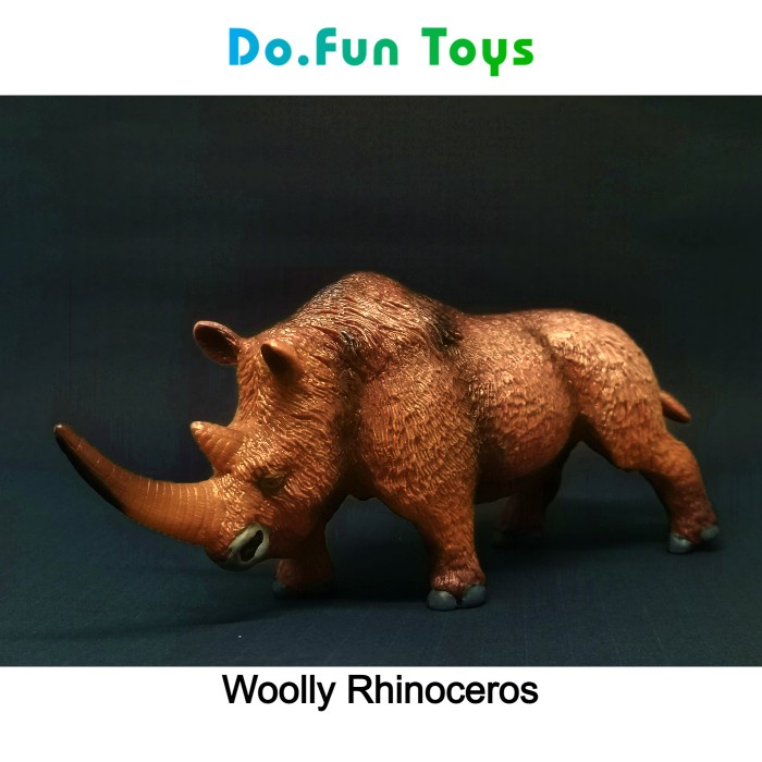 Woolly Rhinoceros Animal Figure/ Miniatur Badak Purba Berbulu Wol