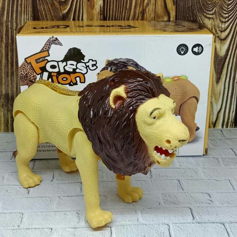 mainan anak HEWAN SINGA/LION FOREST mainan singa jalan dan suara.
