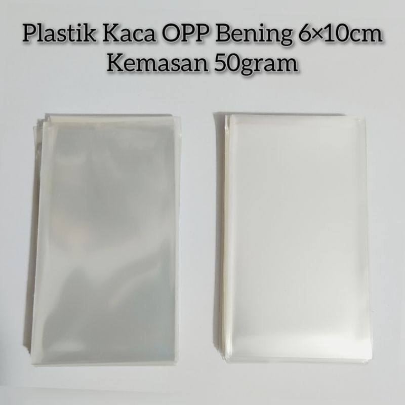 Plastik Kaca Bening 6×10cm kemasan 50gram isi +-100pcs Untuk Kemasan Gelang,Kalung dll