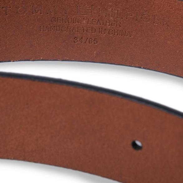 THF Basic Leather Belt - Black - Pattern, 40