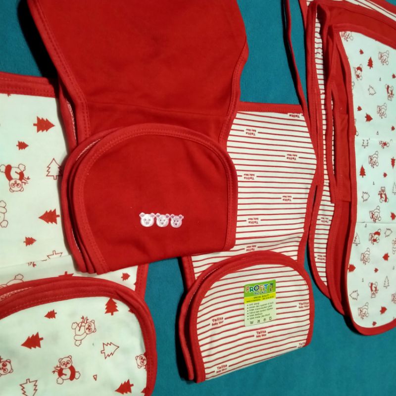 3 Pcs Dan 6 Pcs Popok Bayi Doble Kain Cuci Ulang Seri Merah