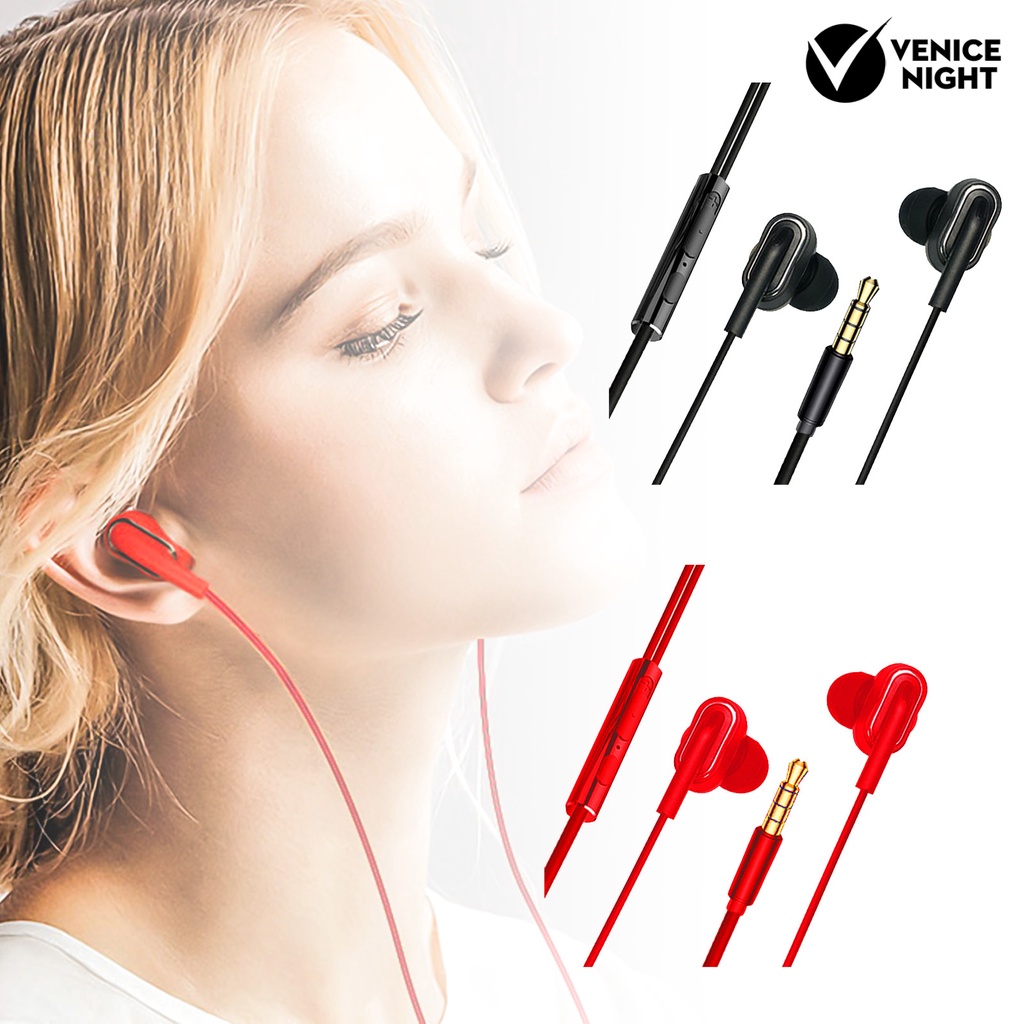 (VNEP) (Berkabel) Semi-in-ear Earphone Universal Headphone Headset untuk Ponsel Komputer