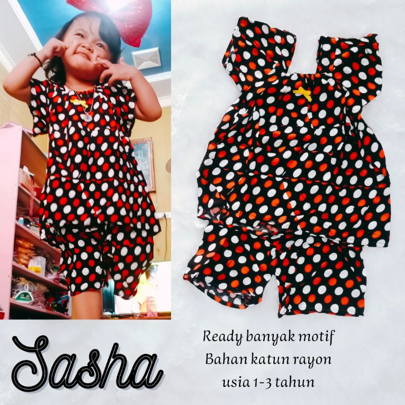 Baju setelan harian anak perempuan usia 1-3 tahun
