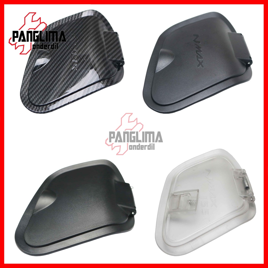 Tutup Laci NMAX-N MAX New 2020-2021-2022 Penutup-Cover-Conpartment Bagasi Depan Kiri Hitam-Bening-Transparan