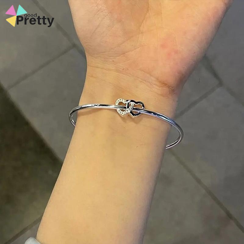 Gelang cinta Korea Gelang ganda dorong-tarik disesuaikan desain Aksesoris Fashion Bangle - PD