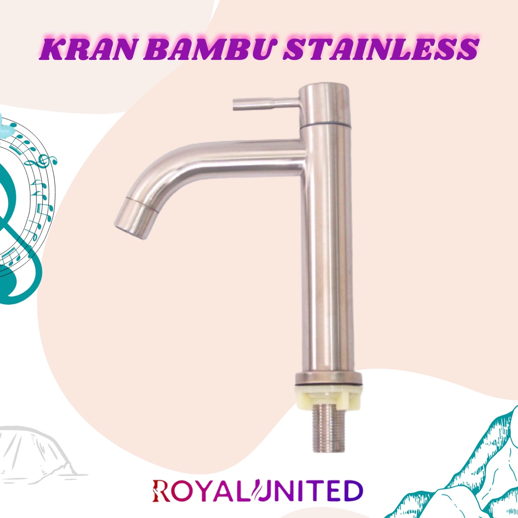 Kran Wastafel Bambu Pendek Stainless SUS304 Doff ORIGINAL stainless keran cuci tangan