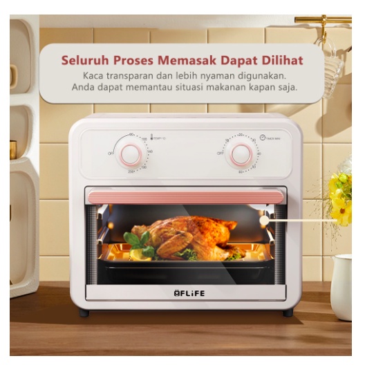 [ FLIFE ] Oven / Pemanggang Serbaguna Flife Air Oven OV-12E ukuran 12 Liter - Multifungsi 2 in 1! FREE GIFT!!