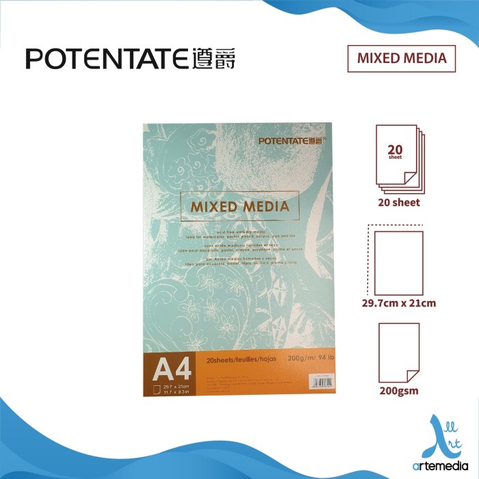 

Kertas Gambar Potentate A4 Mixed Media Pad