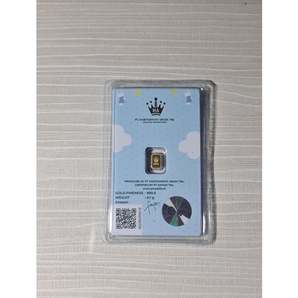 Logam Mulia  Micro Gold Series Welcome Baby Boy 0.1gr