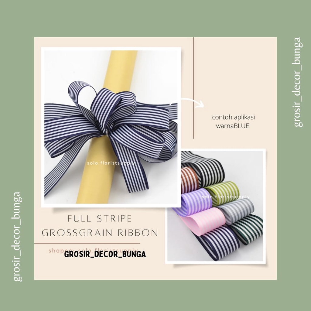 

[SW] 1M PITA GROSSGRAIN FULL STRIPE KOREAN RIBBON MOTIF GARIS TENGAH LEBAR 2.6CM PREMIUM PITA KADO GIFT BOUQUET DEKORASI PITA ORGANDI TRANSPARAN UJUNG MOTIF GARIS PITA KAIN TILE TRANSPARAN PITA KADO HIAS PER METER CRAFT PITA HAMPERS