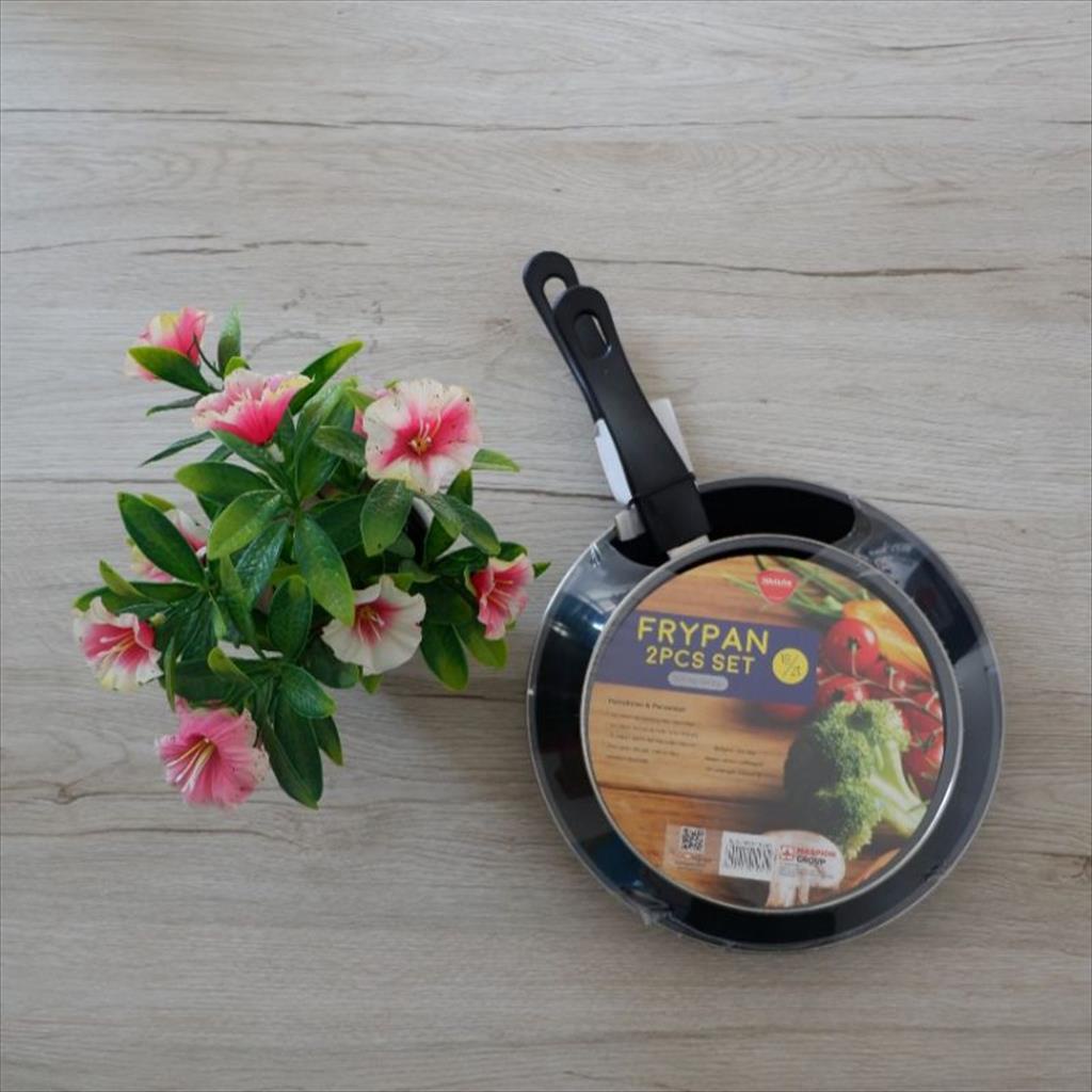 YA 989 - Maspion Teflon Frypan Hitam Set 2in1 18cm dan 23cm Fry Pan Set Non Stick Teplon Wajan Anti Lengket