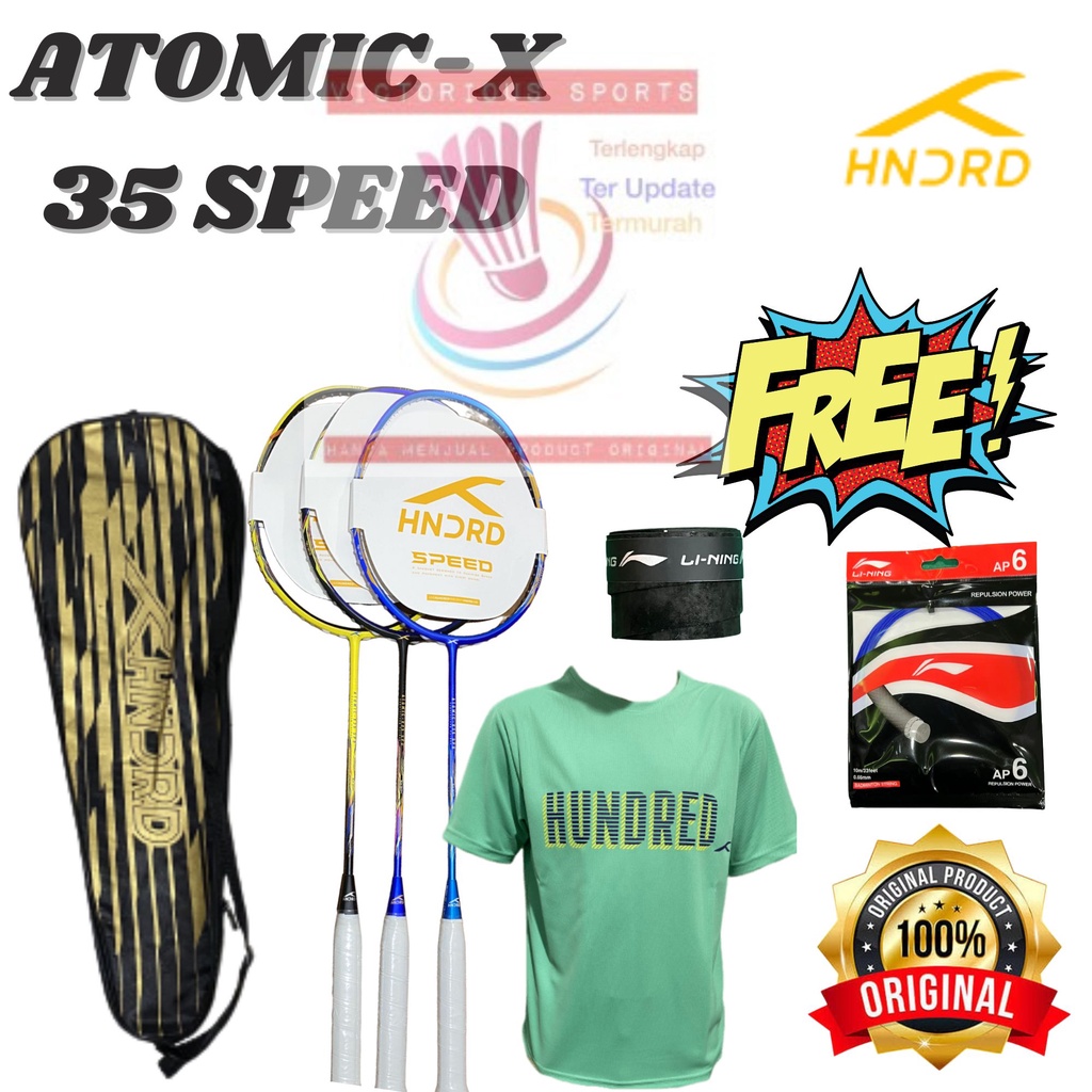 RAKET BULUTANGKIS BADMINTON HUNDRED ATOMIC-X 35 SPEED ORIGINAL