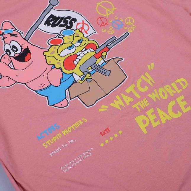 Russ Kaos Pria T-shirt Pria World Peace Peach - xxl